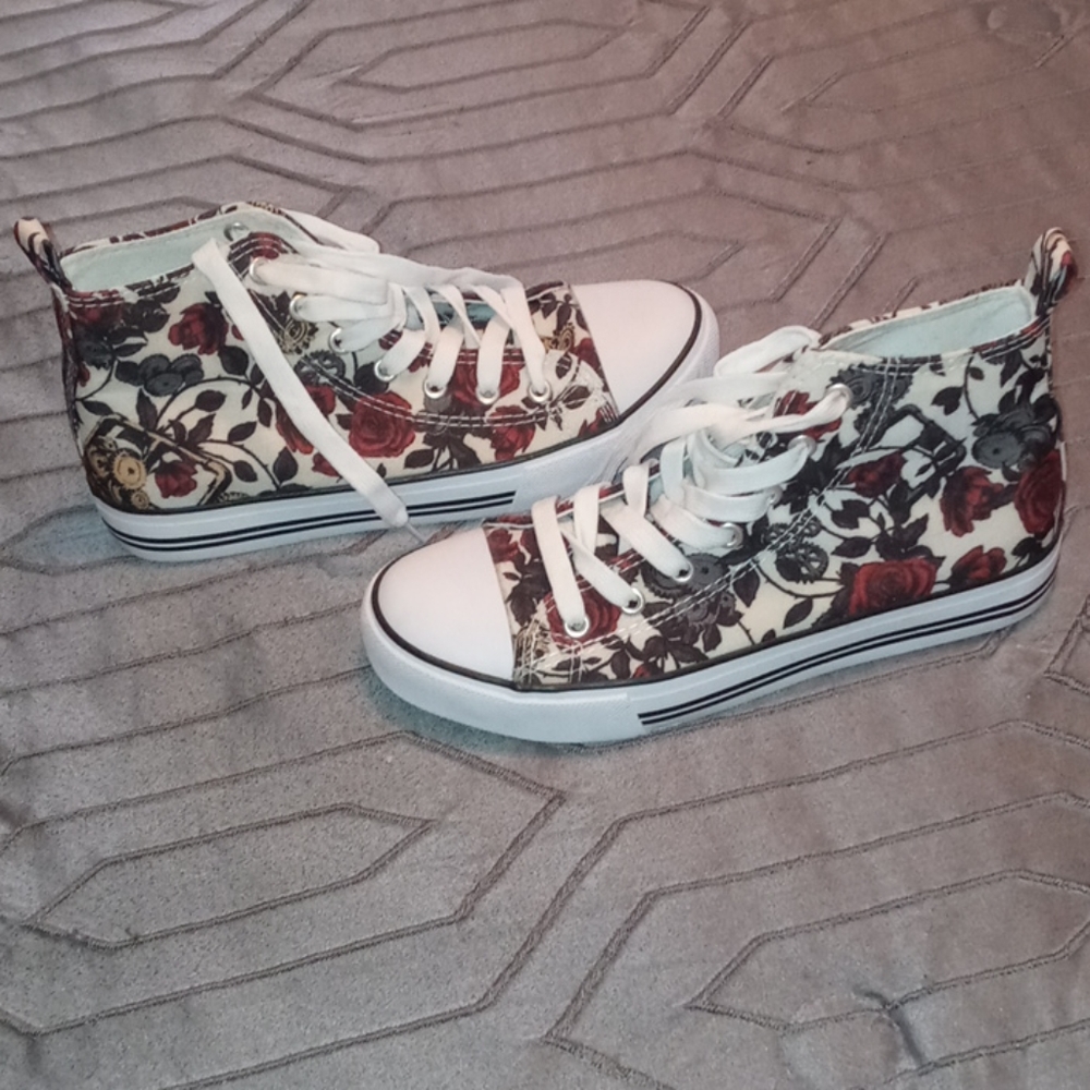 Gears and Roses High Tops